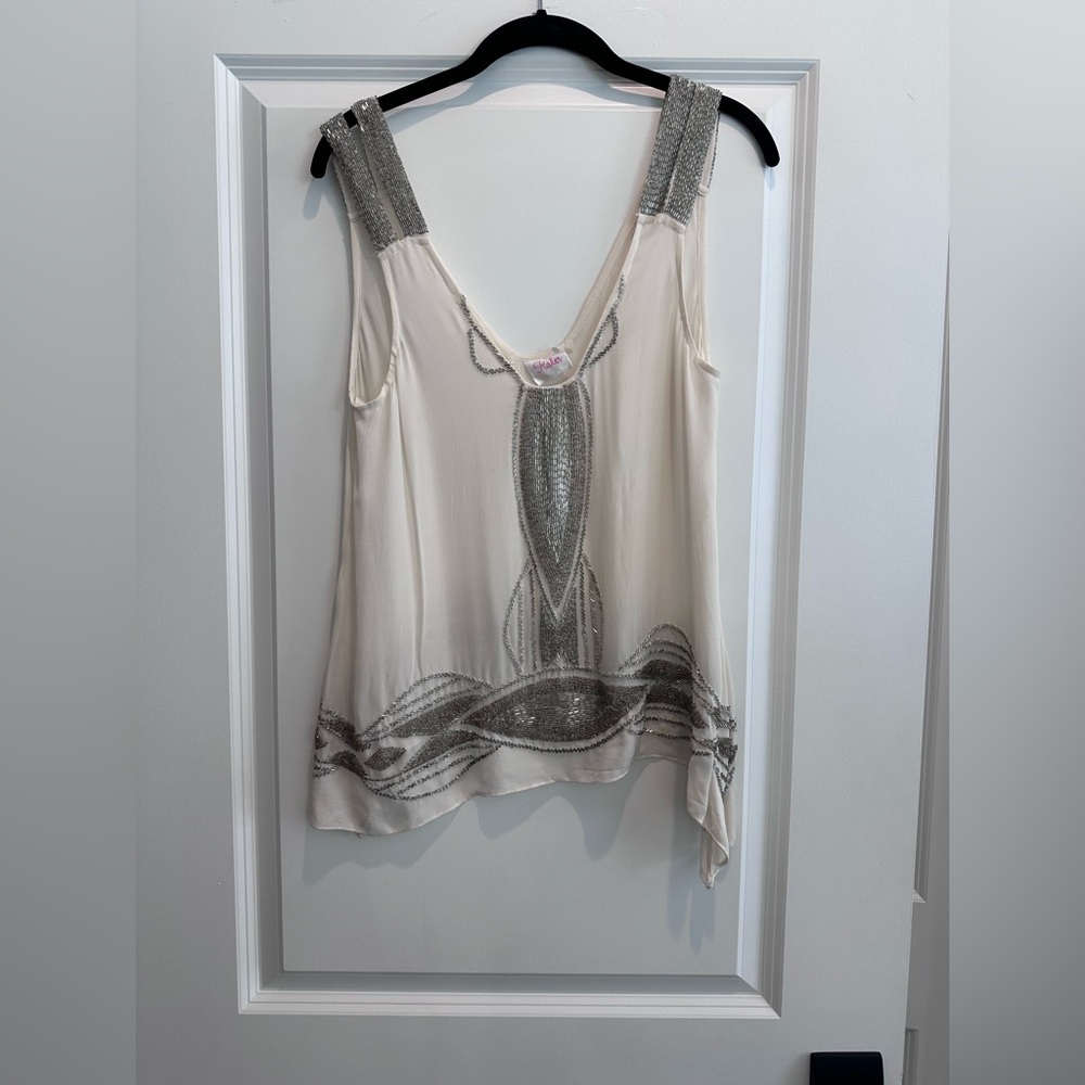 Parker Cream and Silver Embellished Top